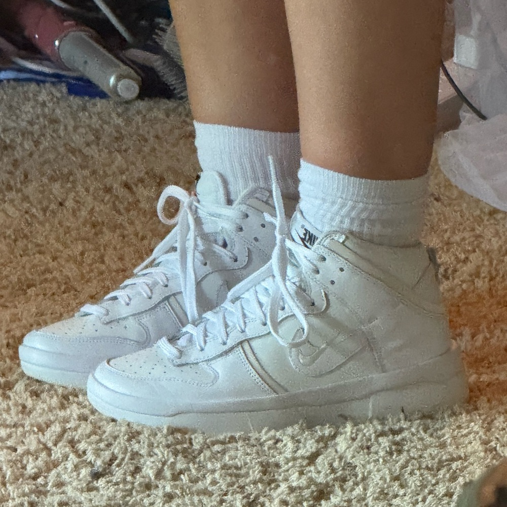 Nike Women's Cream High-Top Sneakers - Picture 2 of 5